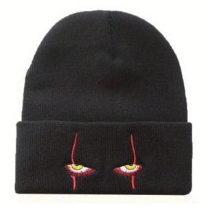 Pennywise It Beanie Stephen King Movie Scary Clown Spooky Halloween Black Gift
